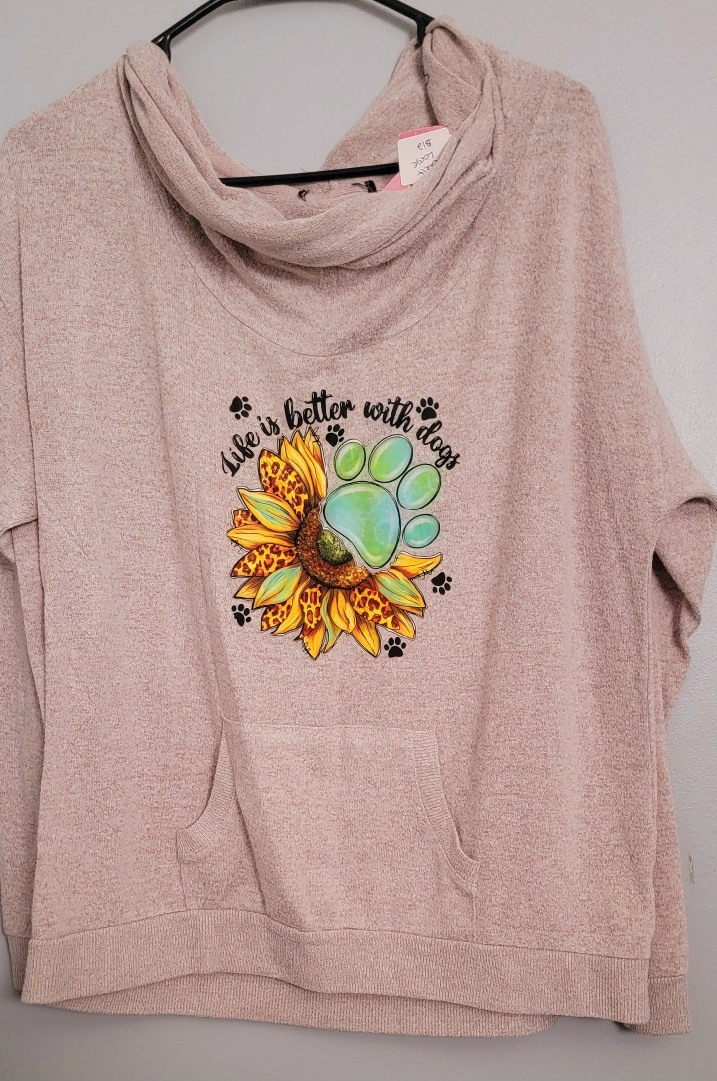 Adult large cowlneck hooded sweeter