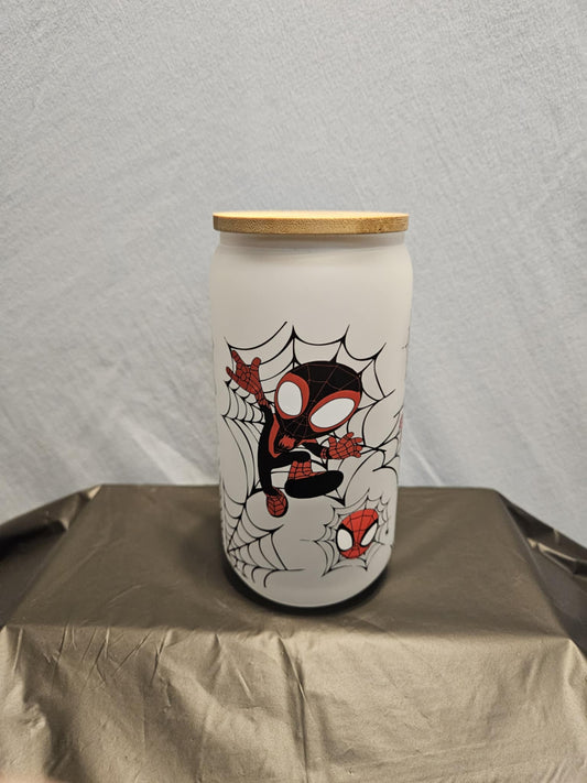 20 glass tumbler with bamboo lid and straw