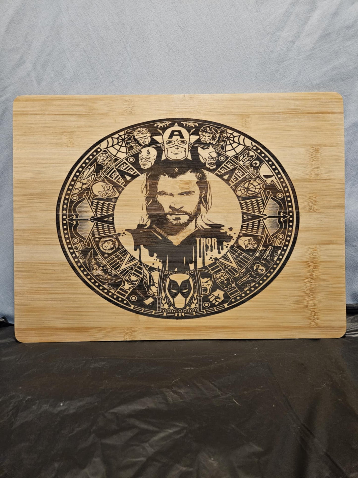 12x12 etched bamboo cutting board