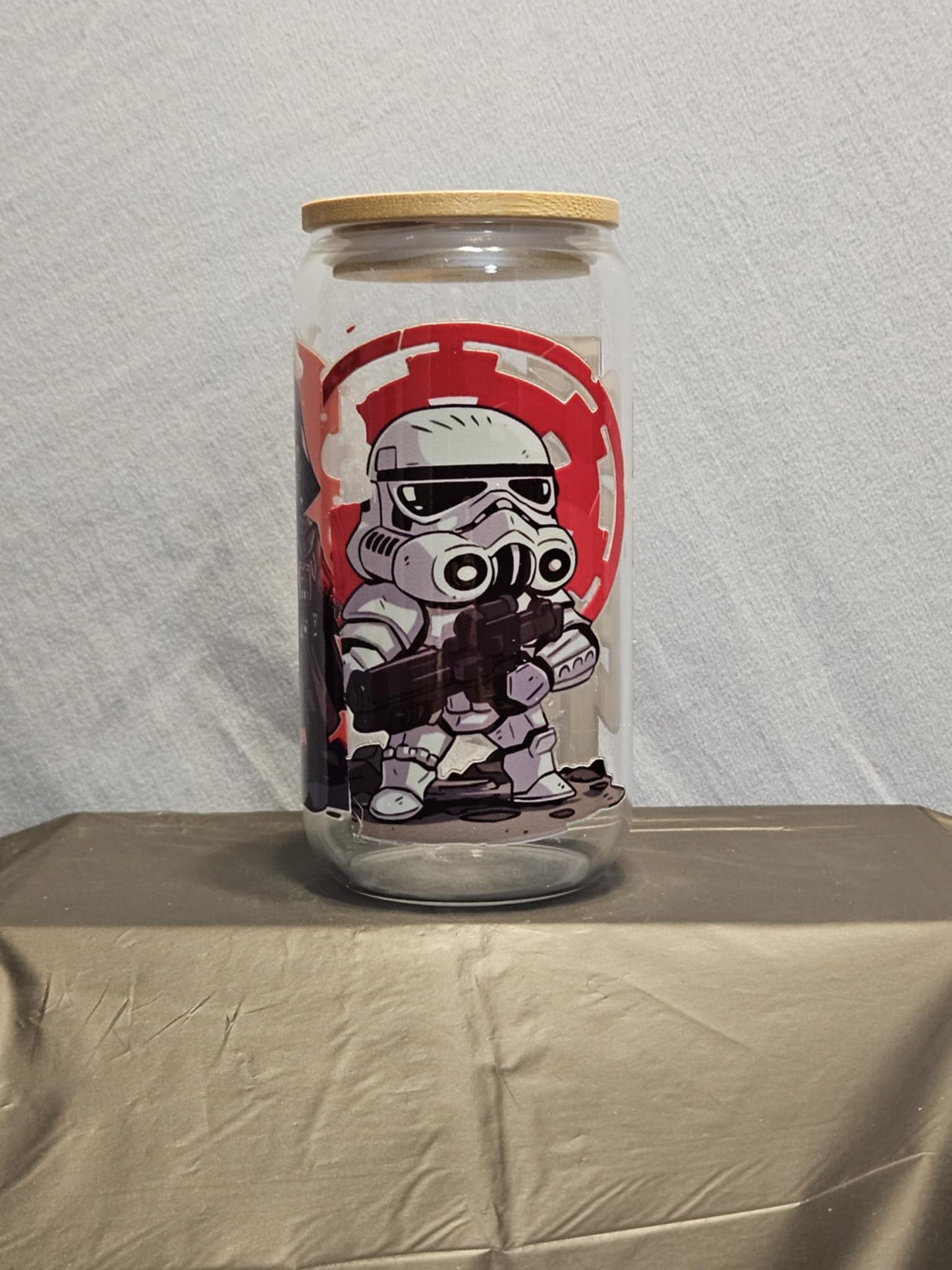 20 glass tumbler with bamboo lid and straw