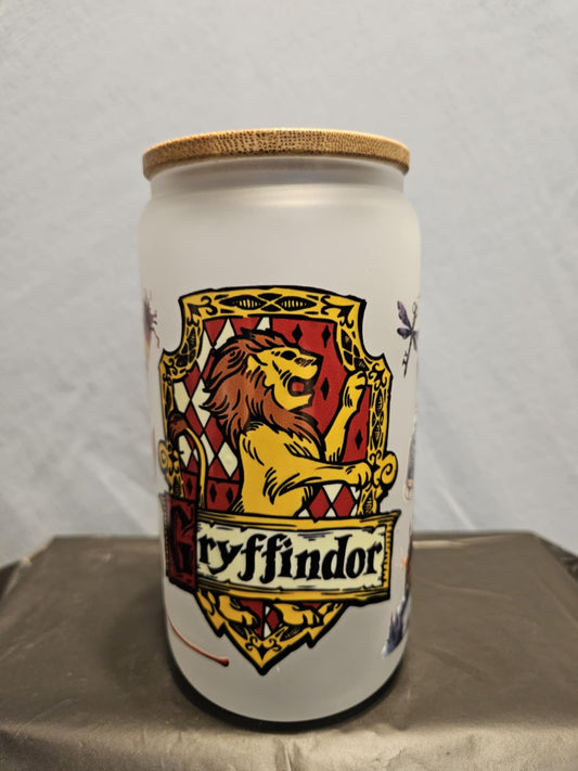 20 glass tumbler with bamboo lid and straw