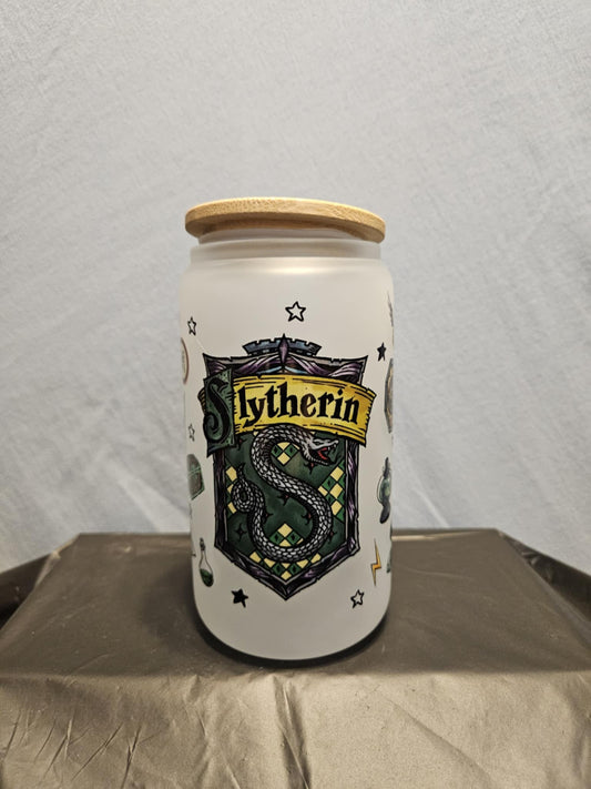 20 glass tumbler with bamboo lid and straw