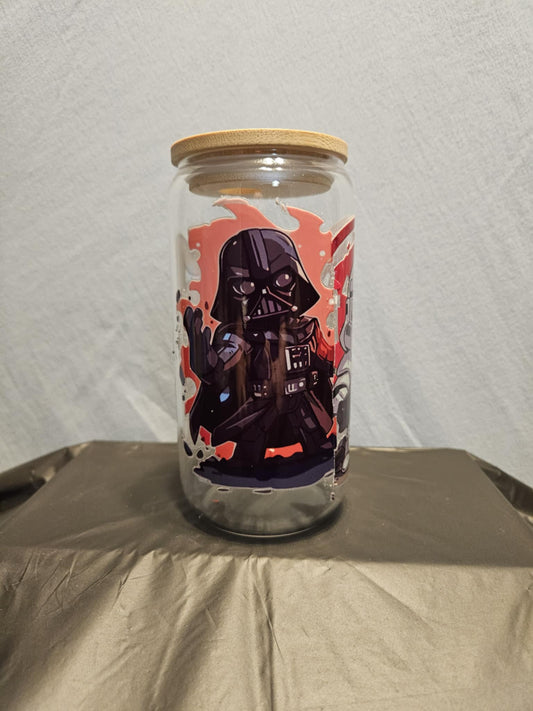 20 glass tumbler with bamboo lid and straw