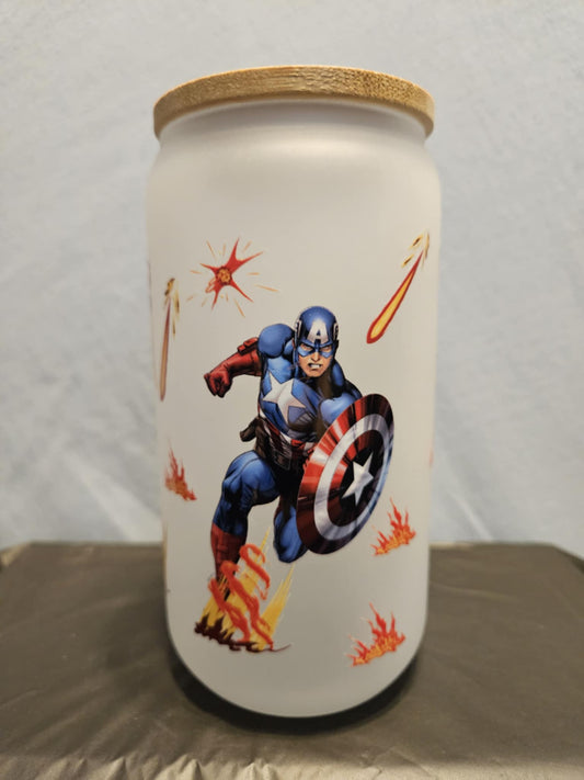 20 glass tumbler with bamboo lid and straw