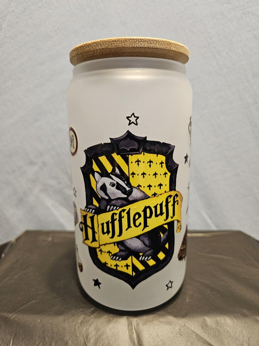 20 glass tumbler with bamboo lid and straw