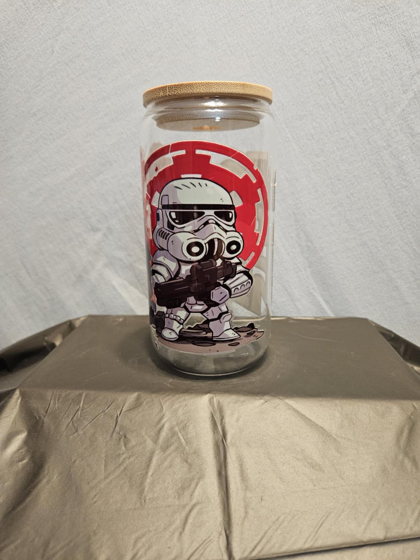 20 glass tumbler with bamboo lid and straw