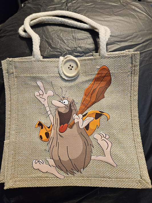 7x7 wicker bag with buttons and handles