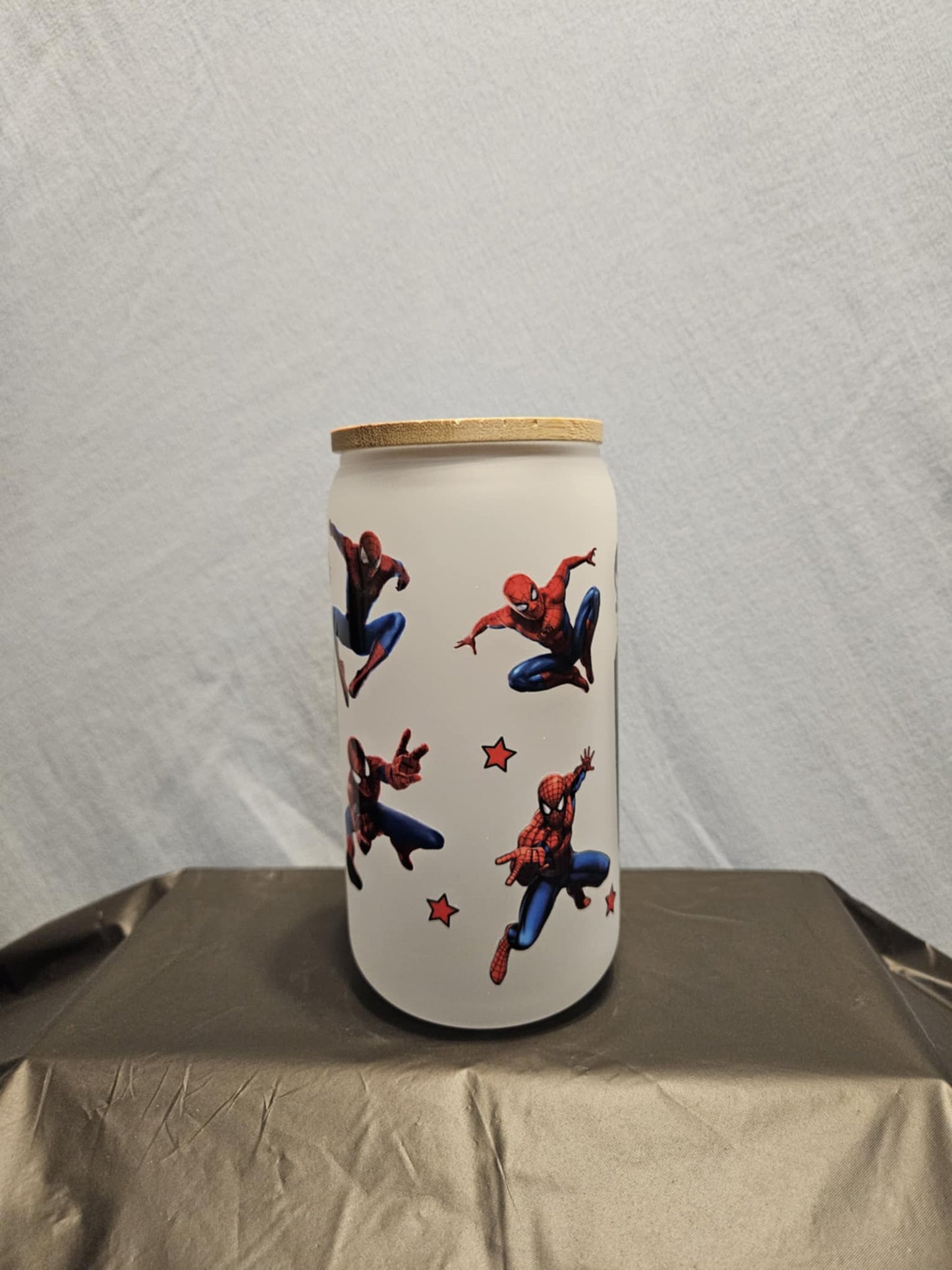 20 glass tumbler with bamboo lid and straw