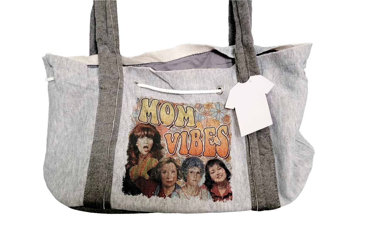 Mom Vibes Hoodie Drawstring Bag