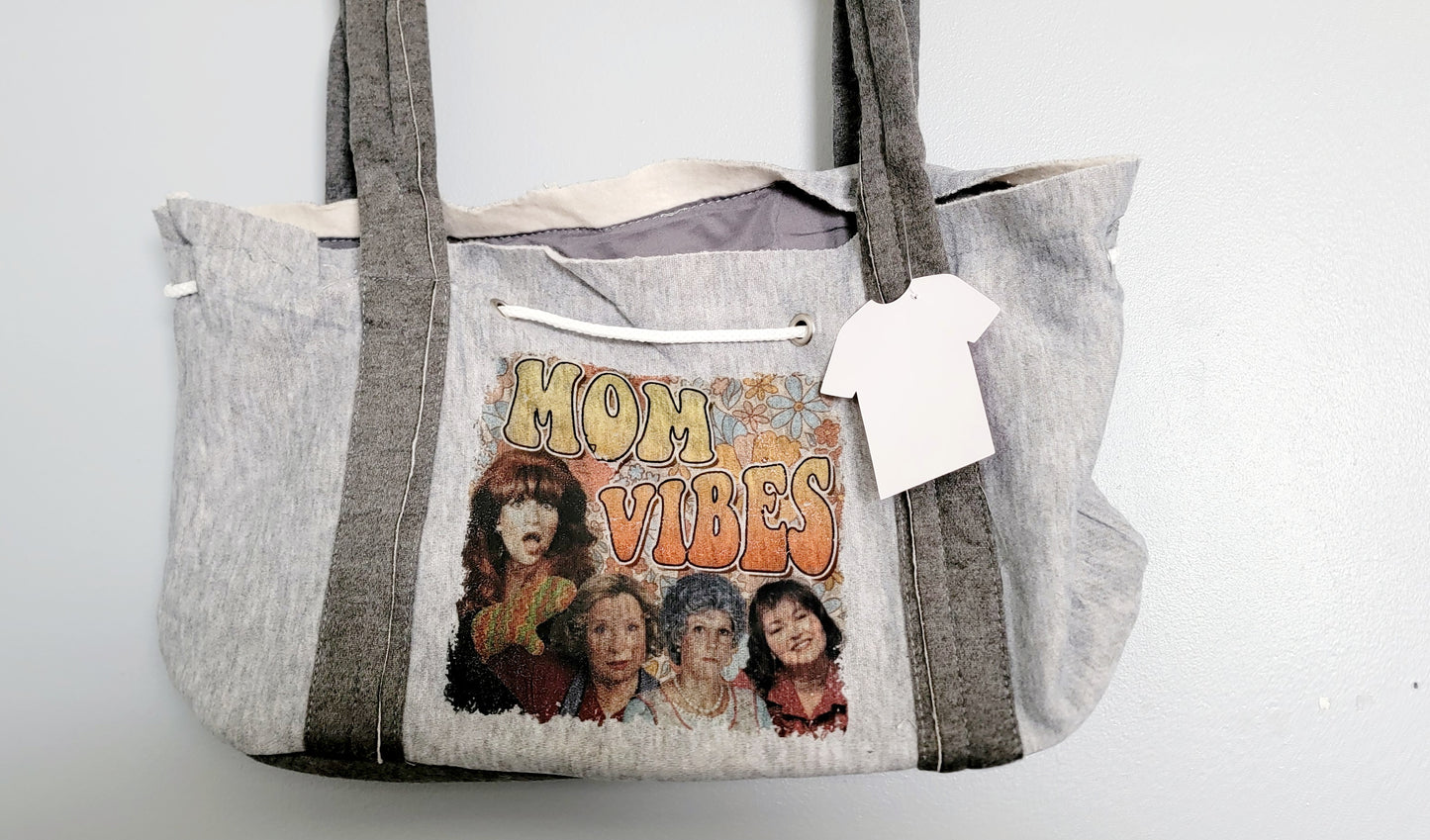 Mom Vibes Hoodie Drawstring Bag