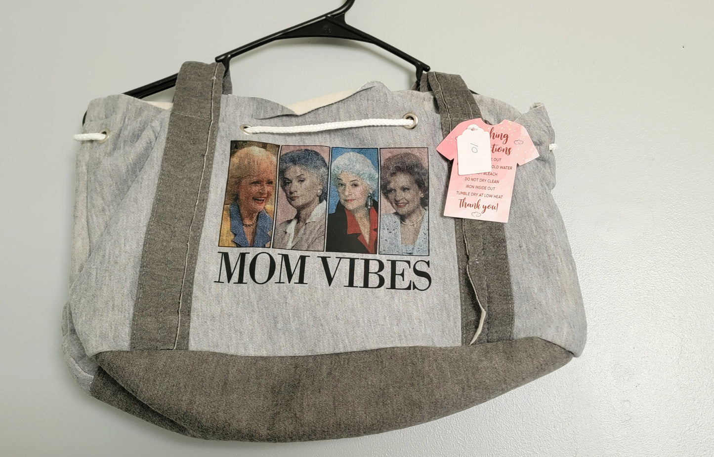 Mom Vibes Hoodie Drawstring Bag