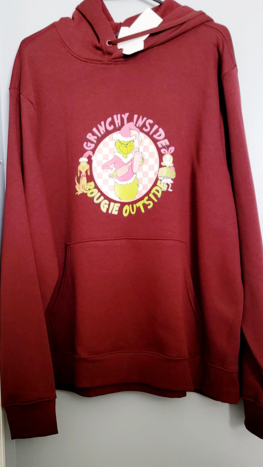 2xl Grinchy Inside, Bougie Outside Hoodie
