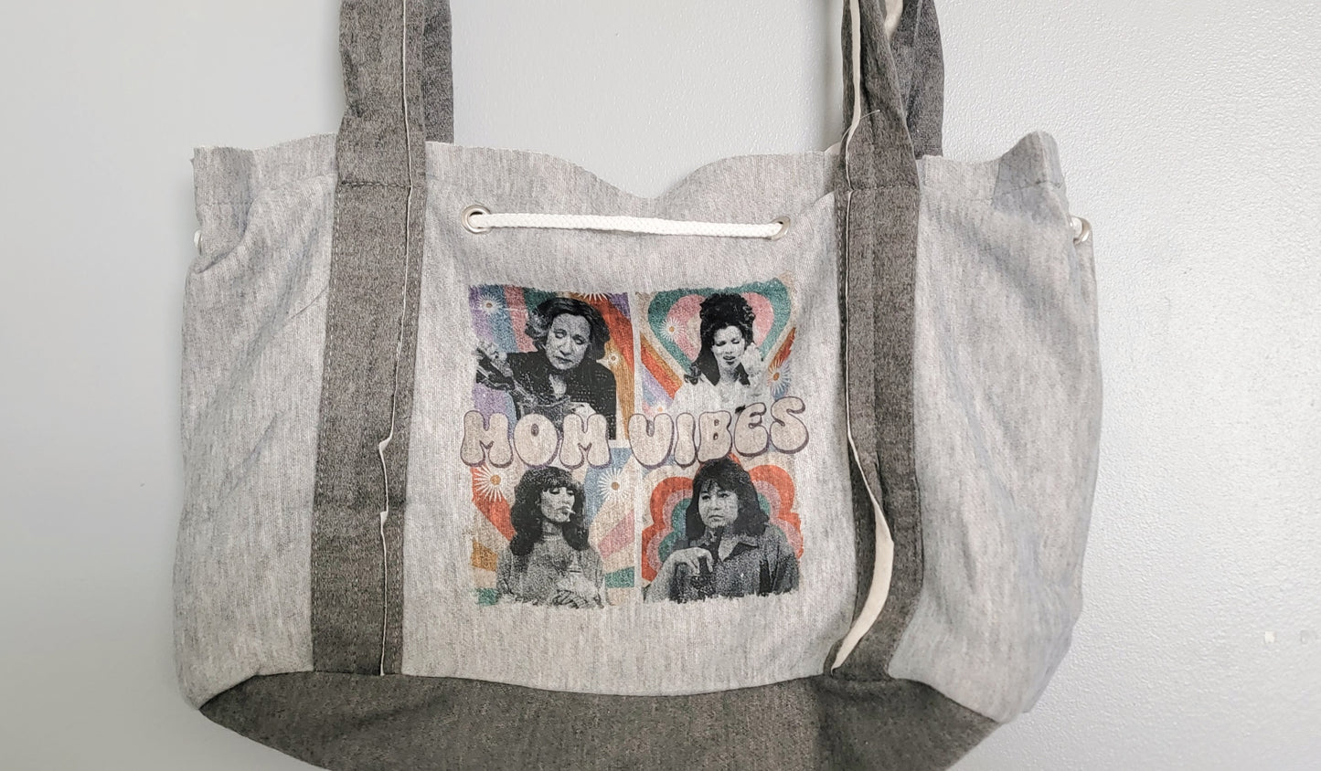 Mom Vibes Hoodie Drawstring Bag