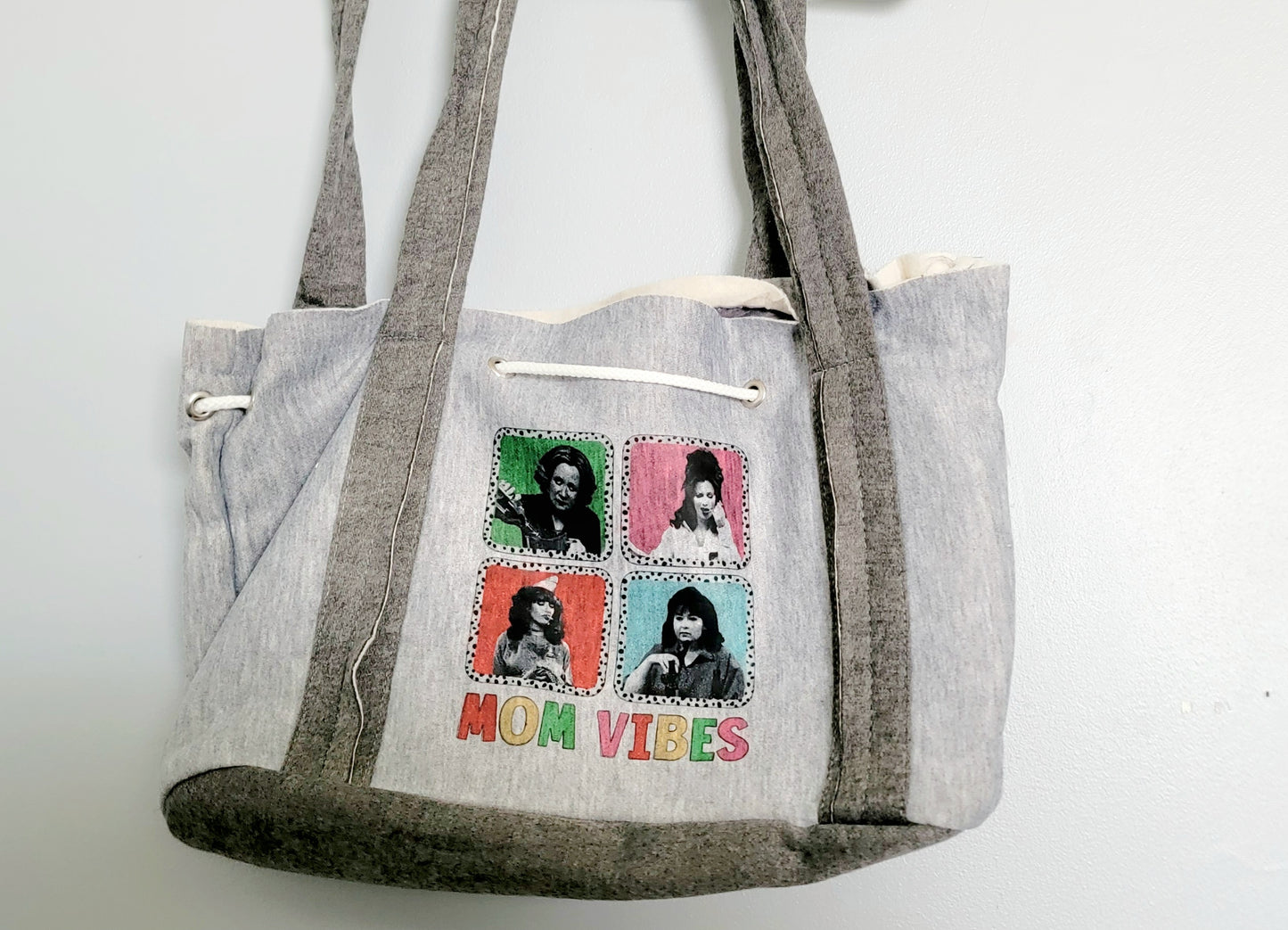 Mom Vibes Hoodie Drawstring Bag