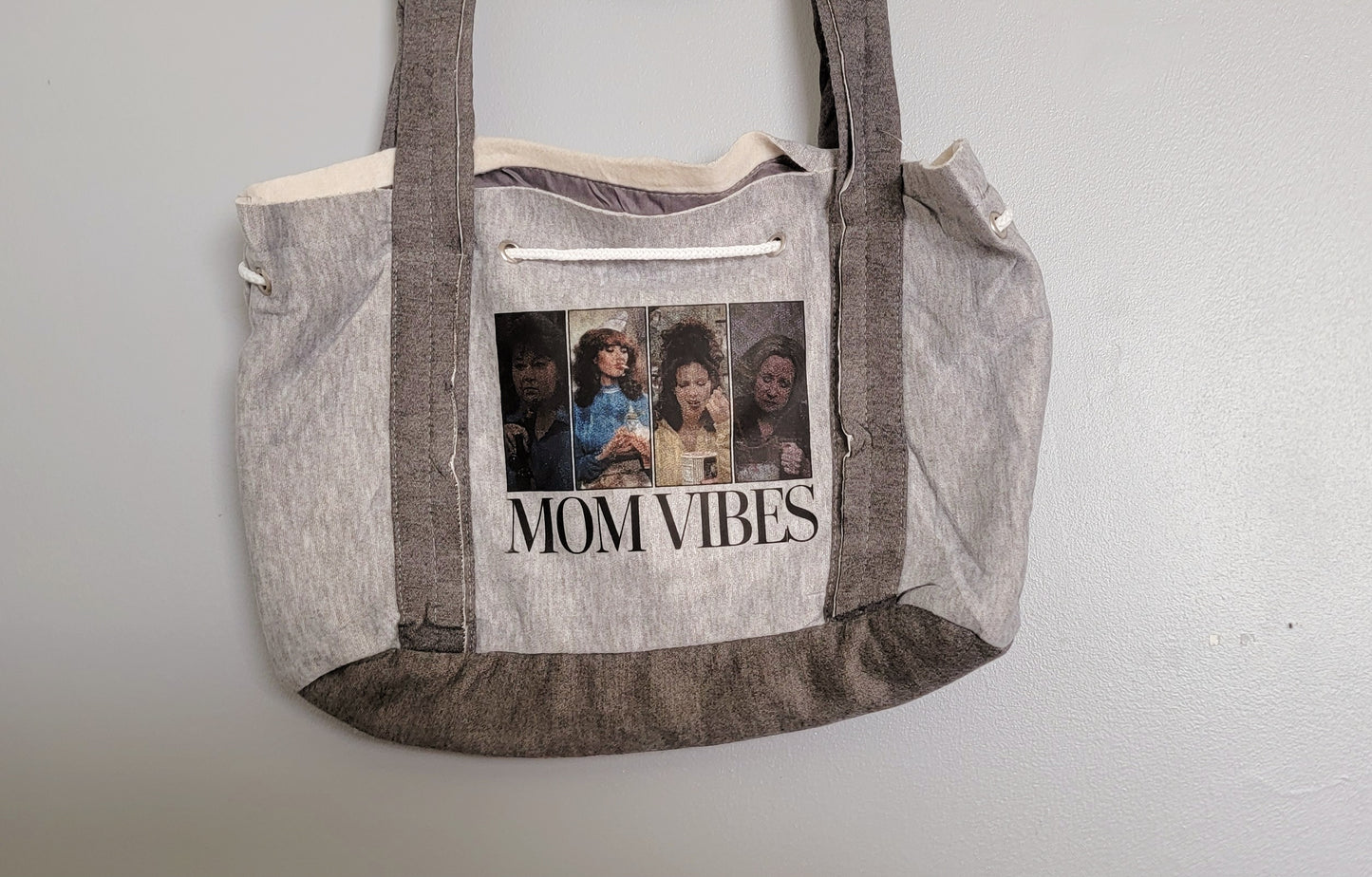 Mom Vibes Hoodie Drawstring Bag